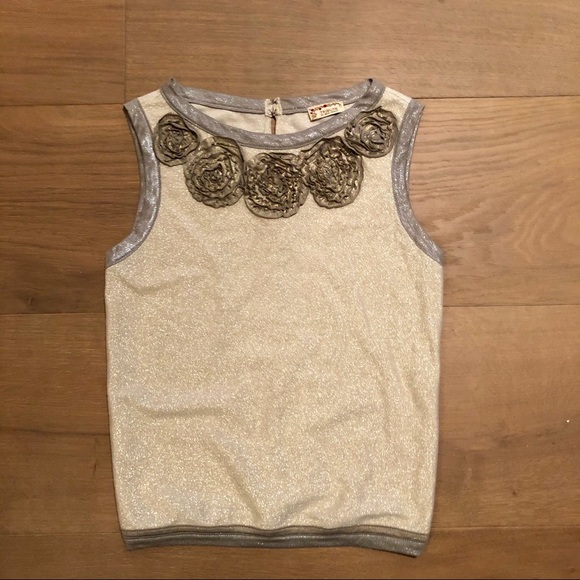 Tops - Vintage metallic gold and silver top